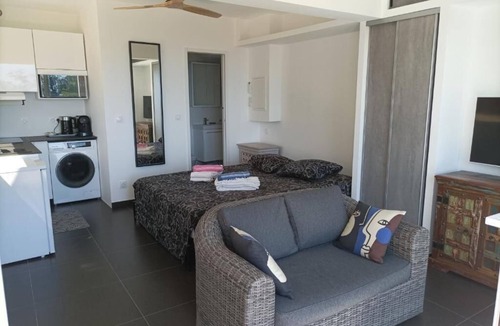Furiani Apartment | Modern studio with magnificent sea view in a quiet, leafy setting