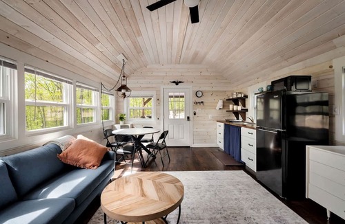 Great Cacapon Cabin | Modern Tiny Cabin with Game Room & Fire Pit in West Virginia