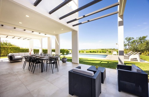 Partinico Villa | Modern Villa for Groups with Pool, Spa & Sea View | 13 Guests | Sicily