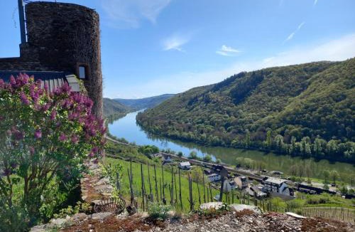 Klotten Apartment | Mosel Panorama Studio auf Burg Coraidelstein