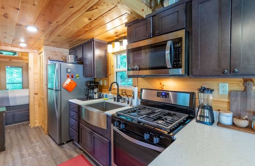 Cullowhee House | Mossy Falls - Adorable Tiny Home Located in the Smokies with Private Waterfalls and a Fire Pit!
