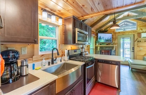 Cullowhee House | Mossy Falls - Adorable Tiny Home Located in the Smokies with Private Waterfalls and a Fire Pit!