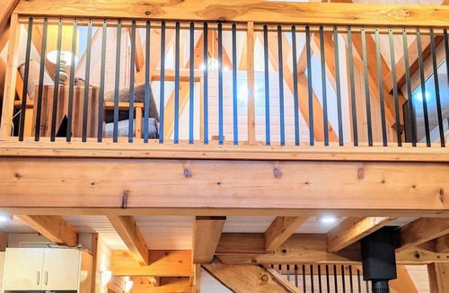 Comox Valley Cabin | Mountain oasis, Custom timber A-frame with hot tub and fire pit. Pet friendly.