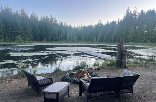 Blind Channel Cabin | Mountain retreat on a private lake with a hot tub and more!