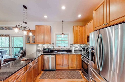 Sylva House | Mountain-view retreat with a wood-burning fireplace, grill, AC, & W/D