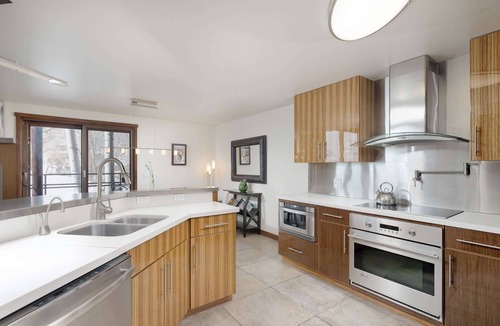 Aspen Condo | Mountainside Aspen Retreat! Balcony Views, Gas FP, W/D, Pool/Hot Tub & Garage Parking
