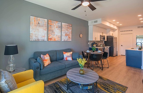 Desert View Village Condo | Near Mayo-Rooftop Deck-Heated Pool-Hot Tub-Parking