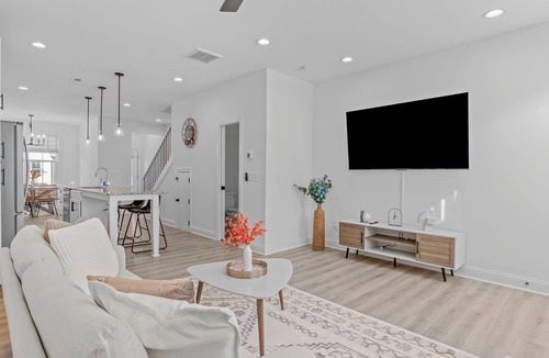 Northeast Raleigh House | New Built Dreamy Designer's Retreat, Fire Pit, Office Desks