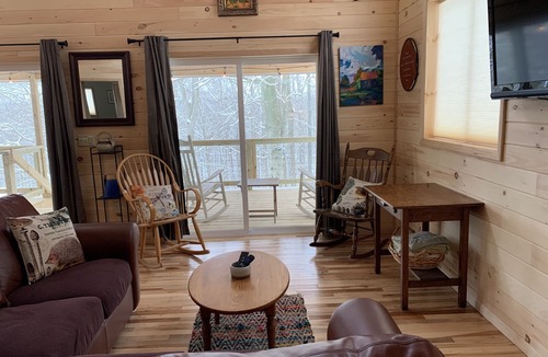 New Marshfield Cabin | New & Romantic Couples Cabin with hot tub & fire pit near Athens & Hocking Hills