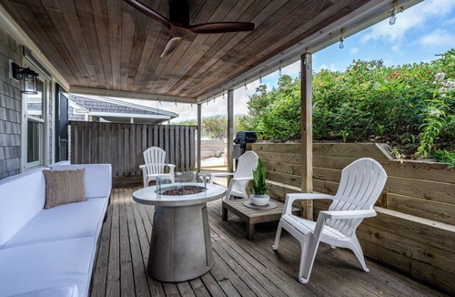 East Sandwich Cottage | Ocean front oasis with renovation nestled in the dune on a private beach.
