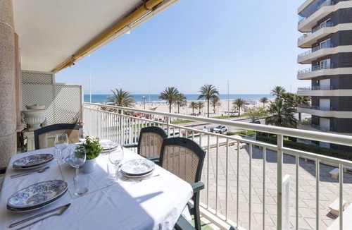 Playa de Gandia Apartment | Ocean view condo located in front of the beach with sunny terrace - only families