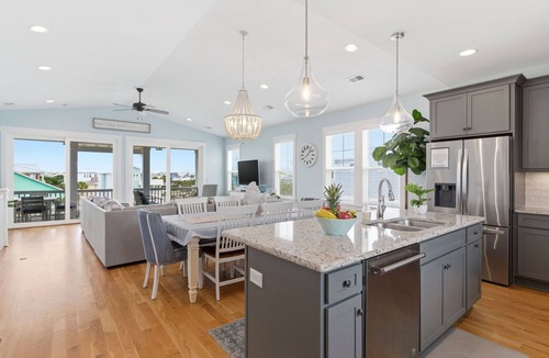 North Carolina Coast House | Ocean View Kure Beach Rental | Elevator + Pool Access + Walk to Beach