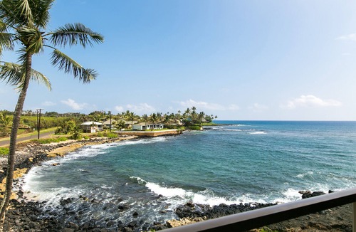 Poipu Condo | Oceanfront Condo, steps to the ocean with AC, Lanai, Sunrise Views & Snorkeling