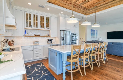 Vilano Beach House | Oceanfront! Luxury Home, Waterfront to Ocean and Inlet, Brand New, Custom, Gourmet Kitchen, Arcade!
