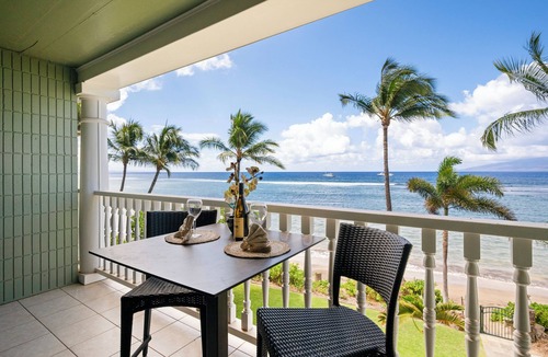 Historic Lahaina Front Street Apartment | Oceanfront Studio at Lahaina Shores #313