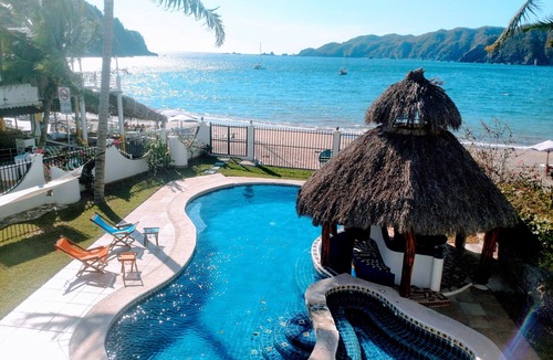 Cuastecomates Villa | Oceanfront Villa on the beach with garden and pool. Ask about individual rooms.