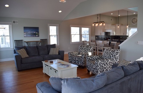 North Beach Haven House | Oceanside open concept home, roof deck with ocean and sunset bay views, firepit!