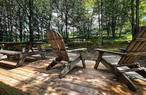 Bovina Center Cabin | Off-Grid Tiny Cabin Retreat with Fire Pit & Forest Views in Bovina, New York