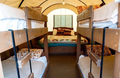 South Oklahoma City House | Oklahoma Glamping in this Wonderful Covered Wagon for Family Vacations near Oklahoma City