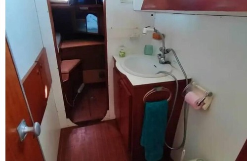 Porquerolles Boat Rental | one double room in our catamaran in porqueroles bay