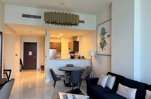 Dubai Media City Apartment | Palm & Harbor Views Luxury