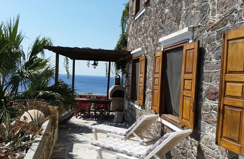 Mithimna Apartment | Palm Tree Apartment Central Molivos apartment with panoramic views