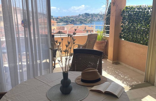 Villefranche-sur-Mer Apartment | Panoramic seaview terrace overlooking Villefranche/Mer Old Town 10min walk Beach
