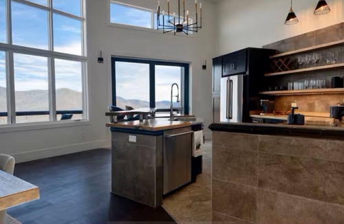 Asheville House | Panoramic Blue Ridge Views Hot Tub Designer Mountain Home in Asheville