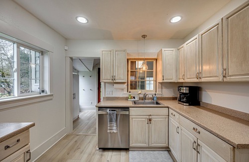 Meadow Glade House | Park like setting and fenced, 3 bed 2.5 bath updated 1920 farmhouse-Covered Deck