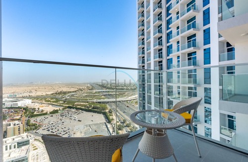 Al Barsha Apartment | Peaceful High-Rise Studio Overlooking Miracle Garden, Skyz by Danube, Arjan
