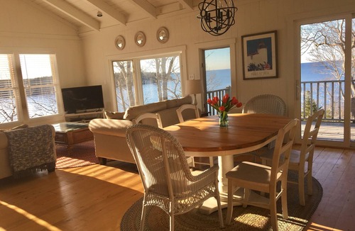 East Boothbay Cottage | Peaceful, Oceanfront Retreat, Sleeps 6, Semi-Private Sandy Swim Area