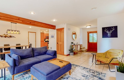 Clinton House | Peaceful, tree-lined home near Clinton with large yard, fireplace & Peloton