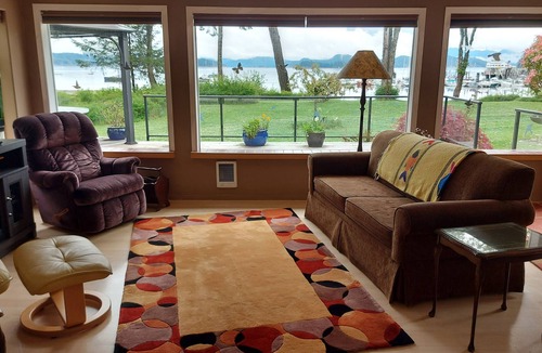 Heriot Bay Apartment | Perfect getaway. Spectacular mountain and ocean view. Steps to the beach.