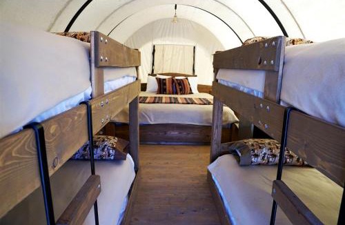 South Oklahoma City House | Perfect Glamping Vacations in this Rustic Conestoga Covered Wagon Rental in Oklahoma