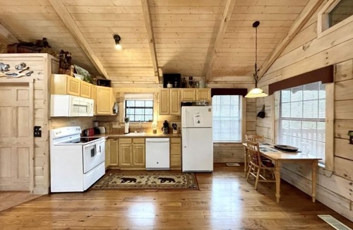 Tellico Plains Cabin | Perfectly private! Hot tub, king sized bed, grill, washer/dryer, and motorcycle friendly! Studio Cabin by RedAwning
