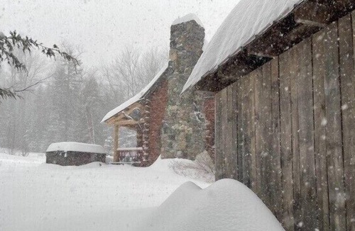 Stratton Cabin | Pet-friendly log cabin with hot tub near hiking, fishing, etc.