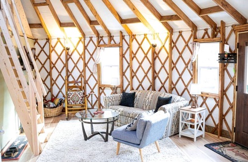 Boulder Junction Cabin | Pet Friendly Yurt with a Shared Sauna House in Northern Wisconsin, Ideal for a Weekend Escape in the Wilderness