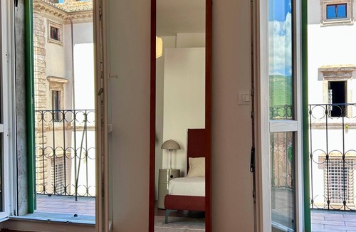 Acquasparta Apartment | Piazza Condo – Terrace with Palazzo Cesi View InBorgo