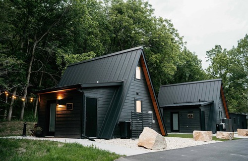 Pepin Cabin | Pine- A-frame cabin nestled on the Woods & Co Weddings + Events property