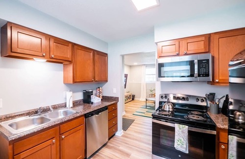 Oread Apartment | Playful, walkable, and comfortable, just steps from Mass Street.
