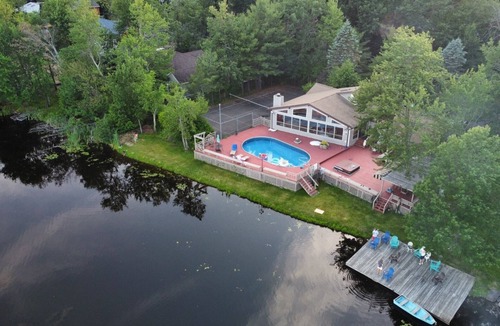 Pocono Summit House | Pocono Lakefront Paradise, dock, hot tub, private pool and tennis court
