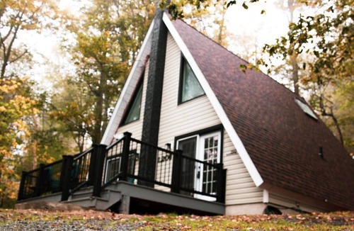 Tobyhanna Cabin | Poconos A-frame cabin - firepit, grill, near pool and lake