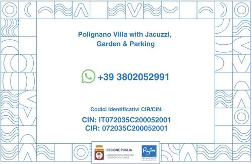 Polignano a Mare Villa | Polignano Villa with Jacuzzi, Garden & Parking