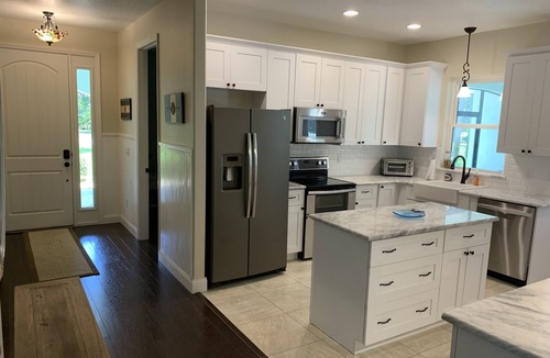 Edgewater House | Pool home overlooking River with NEW private pickle ball court!