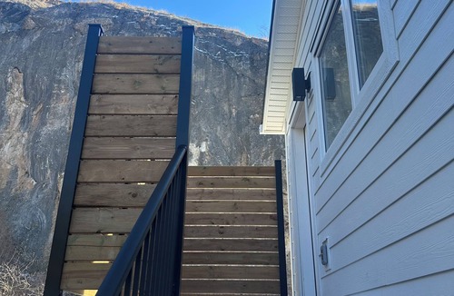 Vernon Apartment | 🌴 Pool + Hot Tub Modern 2BR Retreat Near Trails & Orchards