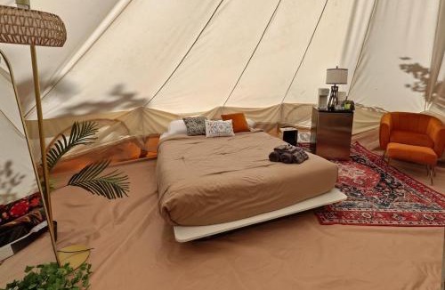 Stanton Other | Premium Glamping Tent with HotTub, FirePit & AC at Red River Gorge with Wooded Views & Bath House