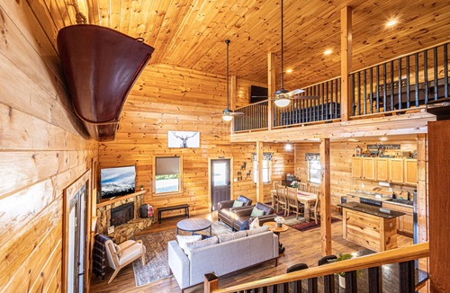 Whittier Cabin | Pricing Specials! Paved Access & Theater Room! 5BR 5.5BA Cabin with Mtn Views