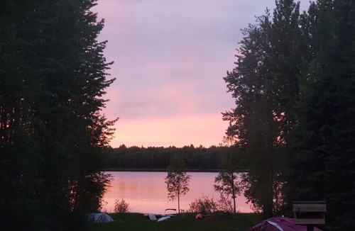 Isle Pierre House | Private 5 Acre Campsite Setting with Rustic Log Cabin