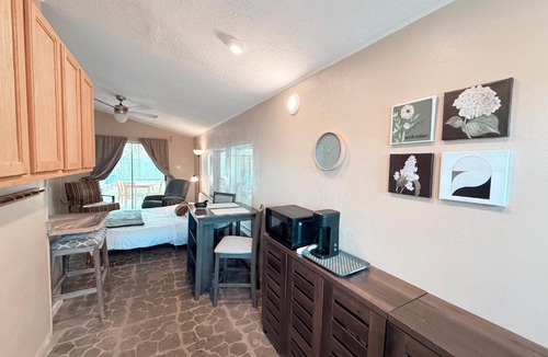 Cut Off House | Private Bayou Guest Suite with King Bed, Kitchenette, Carport & Patio
