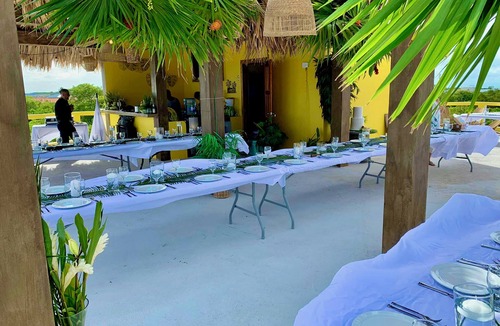 San Pedro Villa | Private Beachfront Villa 6BR Caribbean Beach Palapa Pool/Cook/Pier/Rooftop bar
